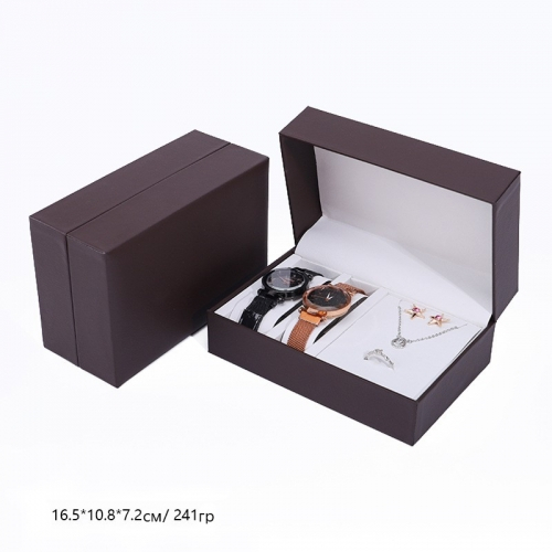 Футляр для двух часов из искусственной кожи, 16,5*10,8*7,2 см_13 500398 200.92 ₽
